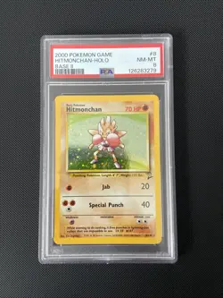 2000 Pokemon Base Set 2 Hitmonchan PSA 8 - Image 1