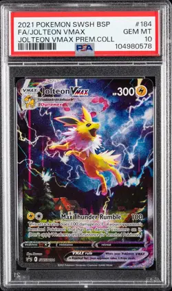 AUTHENTIC 2021 POKEMON SWSH BLACK STAR PROMO #184 FULL ART/JOLTEON VMAX PSA 10 - Image 1