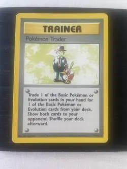 Pokemon TCG Base Set Rare Trainer Pokemon Trader 77/102 LP - Image 1