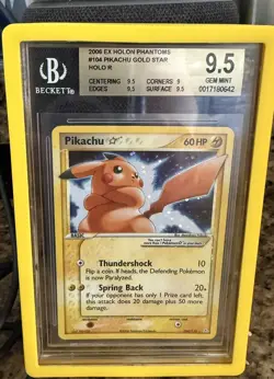 Pokemon - Holon Phantoms - Pikachu Gold Star #104 - BGS 9.5 GEM MINT - Image 2
