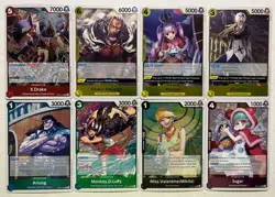 One-Piece CCG TCG Azure Sea’s Seven 8 Card Rare Character Lot No Dupes X Drake + - Image 1