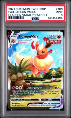 Pokemon Card Flareon Vmax SWSH180 Sword Shield Promo Premium Collection PSA 9 - Image 3