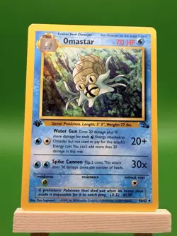 Omastar 40/62 Pokemon Card TCG Fossil First Edition Non Holo - LP/MP - Image 1