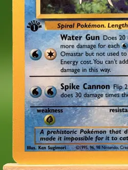 Omastar 40/62 Pokemon Card TCG Fossil First Edition Non Holo - LP/MP - Image 5