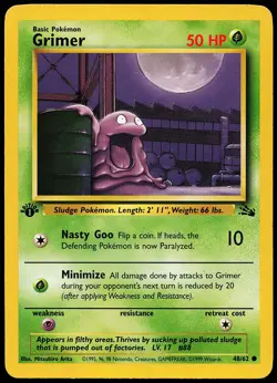 Grimer 48/62 Common Fossil 1st Edition Pokemon Card - Image 1