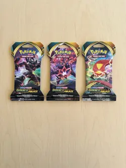 3 New Pokemon Sword & Shield Darkness Ablaze Packs - Image 1
