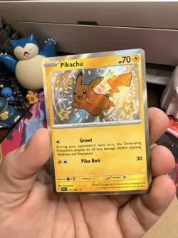 Pokemon Pikachu TCG Holo Shiny Rare Card Paldean Fates PAF 131/091 NM - Image 1