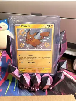 Pokemon Pikachu TCG Holo Shiny Rare Card Paldean Fates PAF 131/091 NM - Image 3