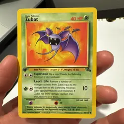 Pokemon TCG Zubat 57/62 Fossil Common card 1st Edition - Image 2