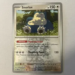 Snorlax Reverse Holo NM 143/165 Scarlet & Violet 151 Pokemon Card - Image 1