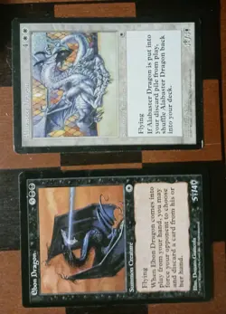 Mtg Alabaster Dragon and Ebon Dragon Portal Cards Rare Magic - Image 1