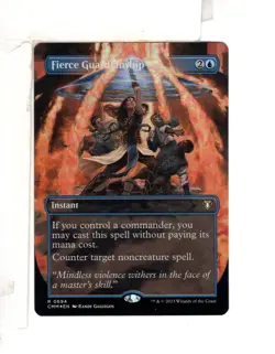 MTG SkeenAB Fierce Guardianship BORDERLESS FOIL from CMM. NM. - Image 1