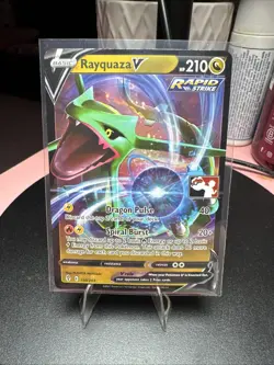 110/203 Rayquaza V Prize Pack Series Stamped Play Pokemon TCG Evolving Skies - Image 1