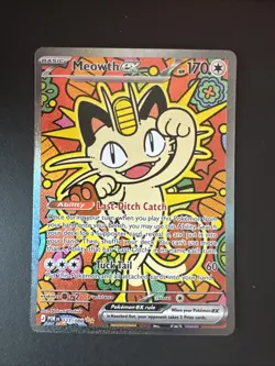 Pokemon TCG Meowth ex 121/088 Special Illustration Rare Perfect Order SIR NM - Image 1