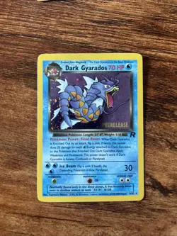 Pokemon TCG Dark Gyarados Prerelease Team Rocket Holo Rare 8/82 LP - Image 1