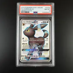 PSA 8 Umbreon GX SV69/SV94 Pokemon Hidden Fates Full Art Holo Card - Image 1