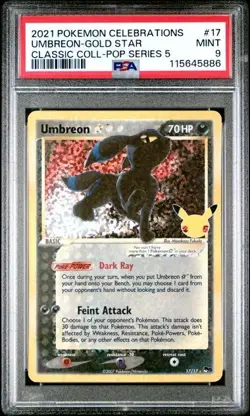 Umbreon-Gold Star #17 - Pokemon Celebrations Classic Collection - PSA 9 - Image 1