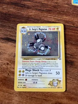 Pokemon TCG Lt. Surge's Magneton Gym Heroes 8/132 Holo Unlimited Rare LP - Image 1