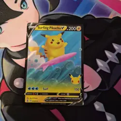 Pokemon TCG Surfing Pikachu V 008/025 Celebrations Ultra Rare - NM - Image 1