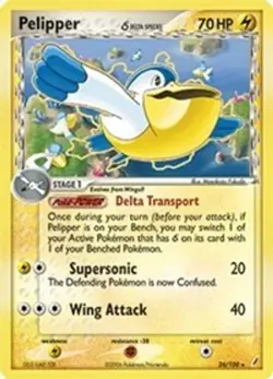Pelipper (Delta Species, #26/100) EX - Crystal Guardians LP Pokemon - Image 1