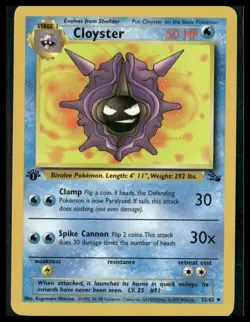 Pokemon Fossil #32/62 Cloyster Uncommon 1st Edition - Image 1