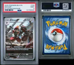 2025 POKEMON BLK EN-BLACK BOLT #143 BISHARP ILLUSTRATION RARE PSA 9 - Image 3