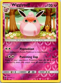 Wigglytuff 72/111 Crimson Invasion Pokemon Reverse Holo Near Mint - Image 1