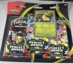 Pokemon Perfect Order 3 Pack Blisters -NEW SET Sealed 🚀 Ship Chikorita 🔥 3x - Image 2