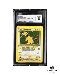 CGC 8 Ampharos Holo 1st Edition Pokemon Neo Revelation 1/64 - Image 1