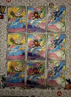 Pokemon TCG First Partner Illustration Collection 3x Alolah GEN 7 Starters - Image 1