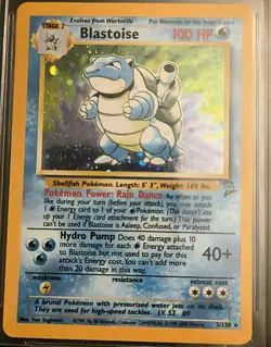 Pokemon Base Set 2 Blastoise Holo Beckett 7 NEAR MINT Graded - Image 1