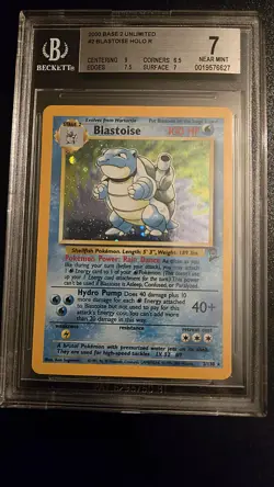 Pokemon Base Set 2 Blastoise Holo Beckett 7 NEAR MINT Graded - Image 2
