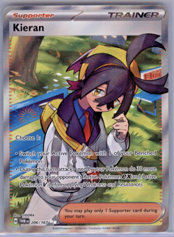 Kieran # 206/167 Ultra Rare Twilight Masquerade Pokemon 2024 LP - Image 1