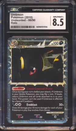 2010 POKEMON UNDAUNTED UMBREON #86 HOLO CGC 8.5 - Image 1