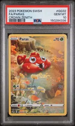 2023 POKEMON SWORD AND SHIELD CROWN ZENITH FULL ART/PARAS GG32 - PSA 10 - Image 1