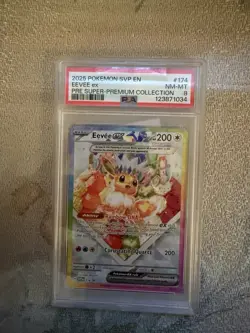 Pokemon Eevee ex 174 Scarlet & Violet Promo Holo EX 2025 English PSA 8 - Image 1