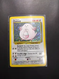 Pokemon TCG Chansey Holo Rare Unlimited Base Set 1999 3/102 - Image 1
