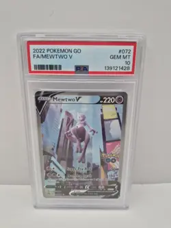 Mewtwo V (Alternate Full Art) Ultra Rare Pokemon GO 072/078 PSA 10 Pokemon - Image 1