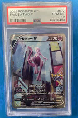2022 POKEMON GO #072 FULL ART/MEWTWO V PSA 10 - Image 1