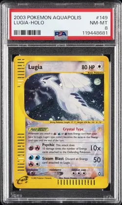 2003 POKEMON AQUAPOLIS #149 LUGIA-HOLO PSA 8 - Image 1