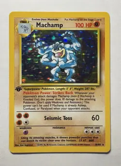 Pokemon TCG Machamp Holo Rare 1st Edition - Image 1