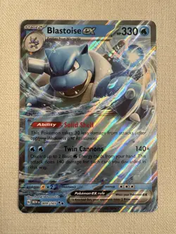 2023 Pokemon Scarlet & Violet 151 Blastoise ex Oversized Jumbo #009/165 NM - Image 1