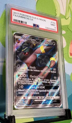 PSA Mint 9 Umbreon GX Pokemon 142/149 Sun & Moon Base Set - Image 1