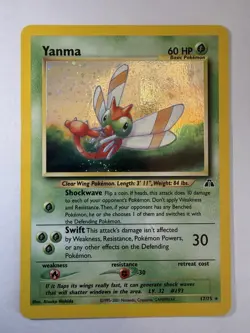 Pokemon TCG Yanma Neo Discovery Holo Rare 17/75 2001 60 HP Atsuko Nishida - Image 1