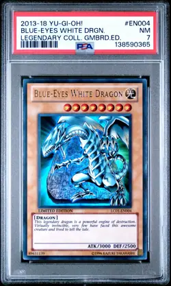 YuGiOh PSA 7 Blue-Eyes White Dragon LC01-EN004 Legendary Collection (ULTRA RARE) - Image 1