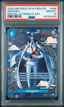 2026 ONE PIECE OP14-EB04-THE AZURE SEA'S SEVEN SPECIAL ALT ART SENGOKU PSA 10 - Image 1