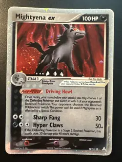 Pokemon TCG Mightyena ex Holon Phantoms 101/110 Holo Ultra Rare 2006 Card VLP - Image 1