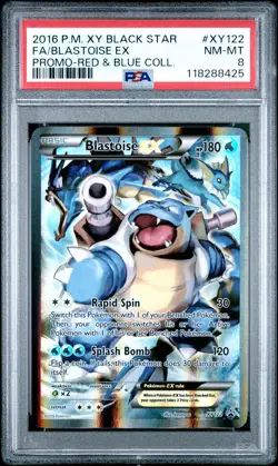 2016 POKEMON XY BLACK STAR PROMO BLASTOISE EX #XY122 HOLO PSA 8 NM #118288425 - Image 1