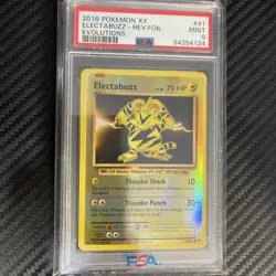 Electabuzz Reverse Holo Card 41/108 XY Evolutions 2016 PSA 9 - Image 1