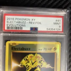 Electabuzz Reverse Holo Card 41/108 XY Evolutions 2016 PSA 9 - Image 3